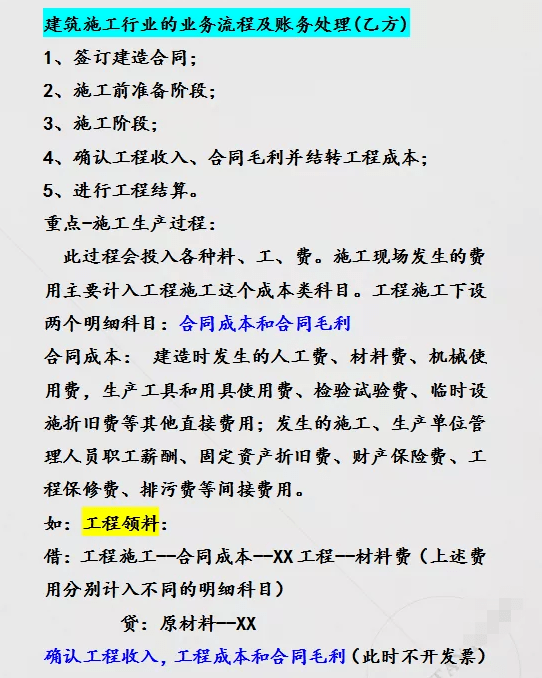 建筑施工企业最全账务处理案例！含15笔常用会计分录和5个会计处理注意点(图2)